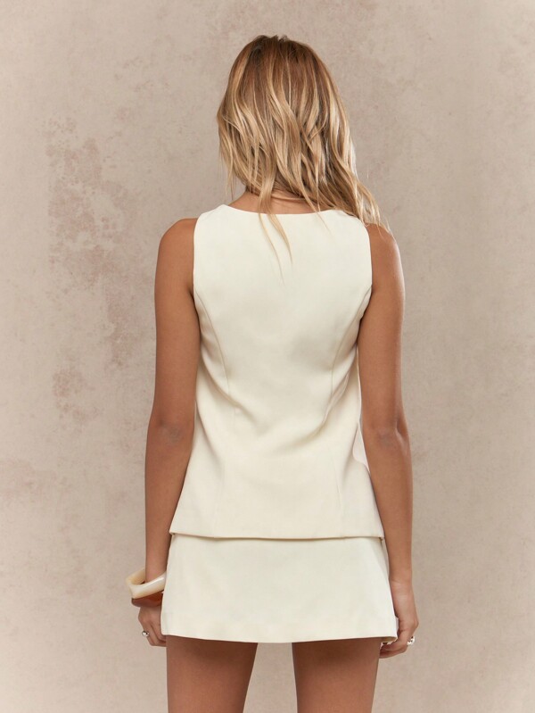 Missguided MISSGUIDED Sleeveless Vest And Mini Skirt Two Piece Co-Ord Set