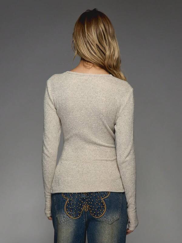 Missguided MISSGUIDED Slim Fit Ribbed Knit Sweater With Long Sleeves