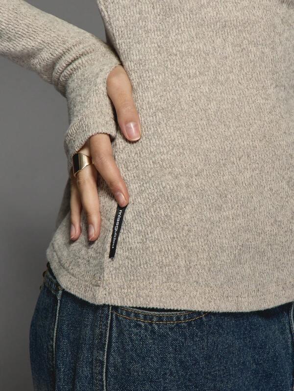 Missguided MISSGUIDED Slim Fit Ribbed Knit Sweater With Long Sleeves