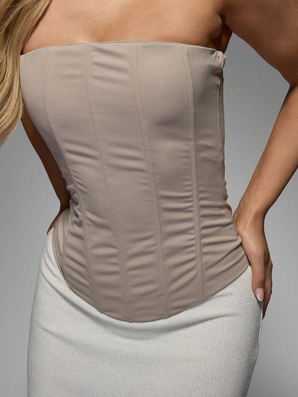 Missguided MISSGUIDED Slinky Boned Strapless Corset Top
