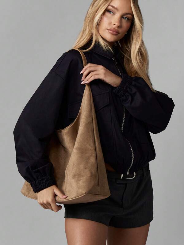 Missguided MISSGUIDED Slouchy Hobo Shoulder Bag With Matching Pouch
