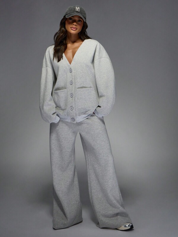 Missguided MISSGUIDED Soft Knit Fleece Lined Slouchy Outerwear With Pockets