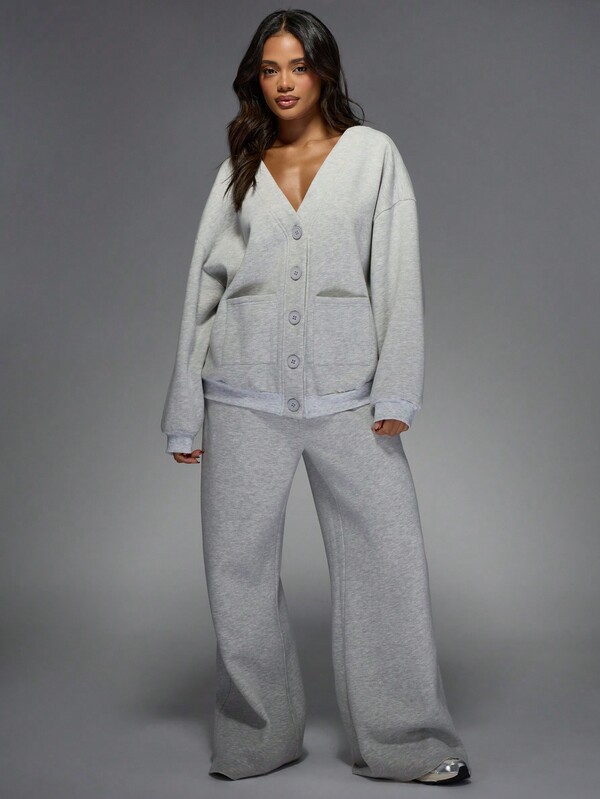 Missguided MISSGUIDED Soft Knit Fleece Lined Slouchy Outerwear With Pockets