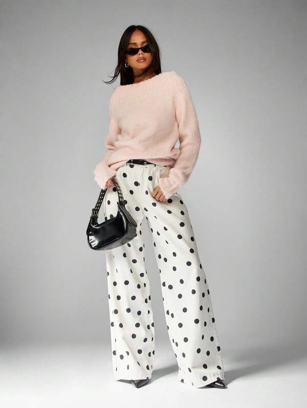 Missguided MISSGUIDED Soft Ribbed Knit Pullover Sweater With Crew Neck