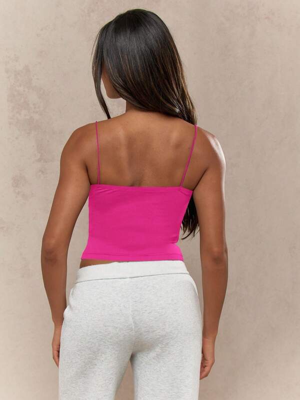 Missguided MISSGUIDED Spaghetti Strap Bandeau Crop Top With Square Neckline