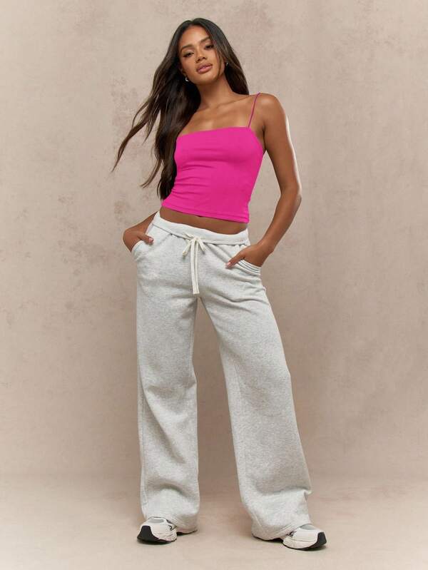 Missguided MISSGUIDED Spaghetti Strap Bandeau Crop Top With Square Neckline
