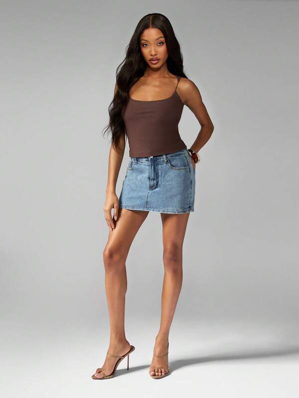 Missguided MISSGUIDED Spaghetti Strap Seamless Basic Cami Tank Top