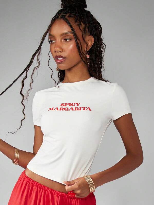 Missguided MISSGUIDED Spicy Margarita Graphic Print Statement Tee