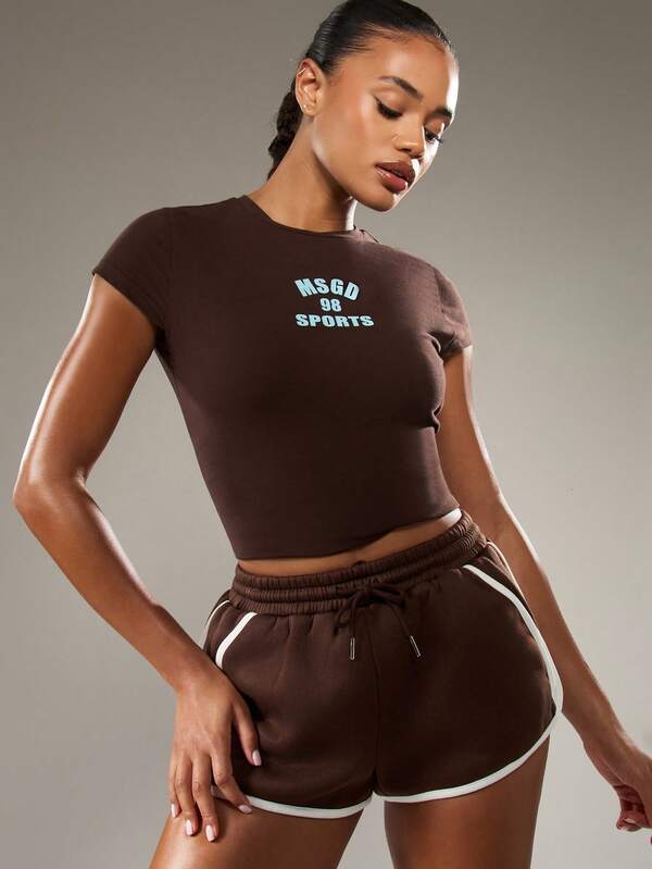 Missguided MISSGUIDED Sports Baby Tee With Text Print