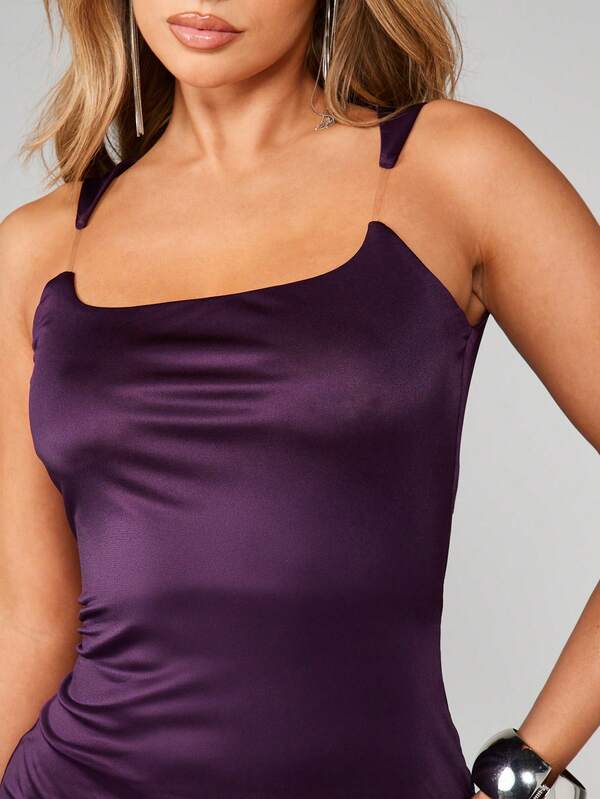 Missguided MISSGUIDED Square Neck Bodycon Midaxi Dress