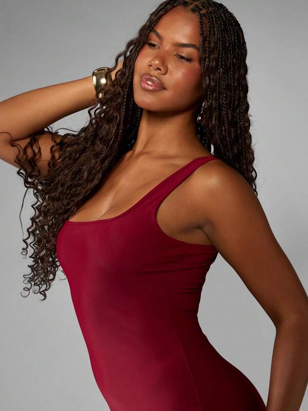 Missguided MISSGUIDED Square Neck Bodycon Mini Dress With Wide Straps