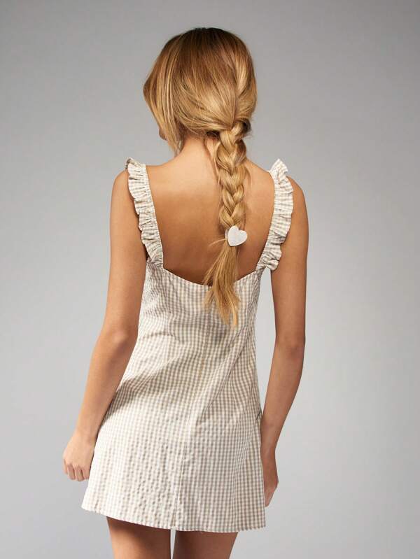 Missguided MISSGUIDED Square Neck Striped Sleeveless Mini Dress