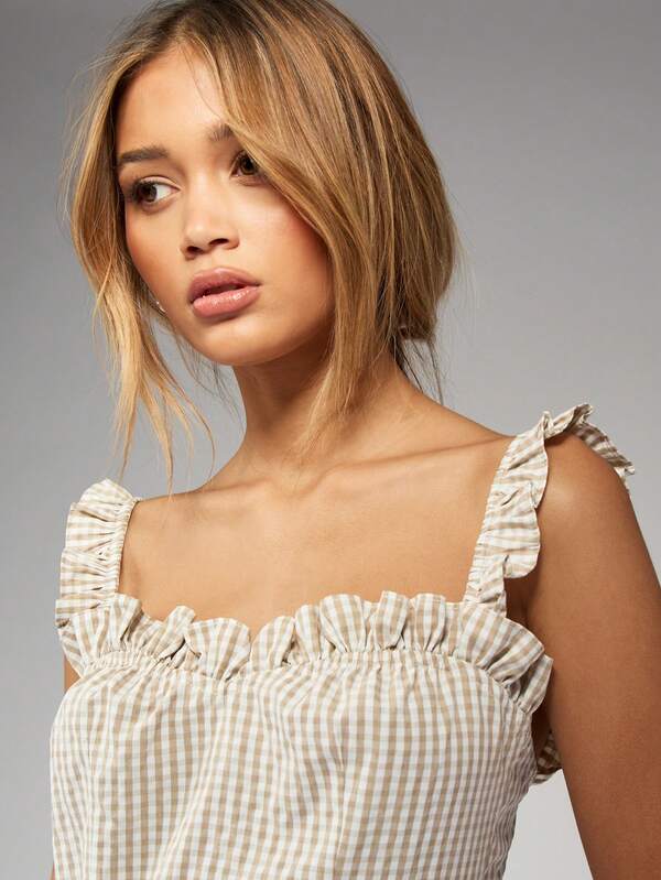 Missguided MISSGUIDED Square Neck Striped Sleeveless Mini Dress