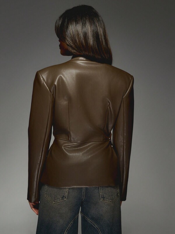 Missguided MISSGUIDED Statement Asymmetrical Front Wrap Blazer