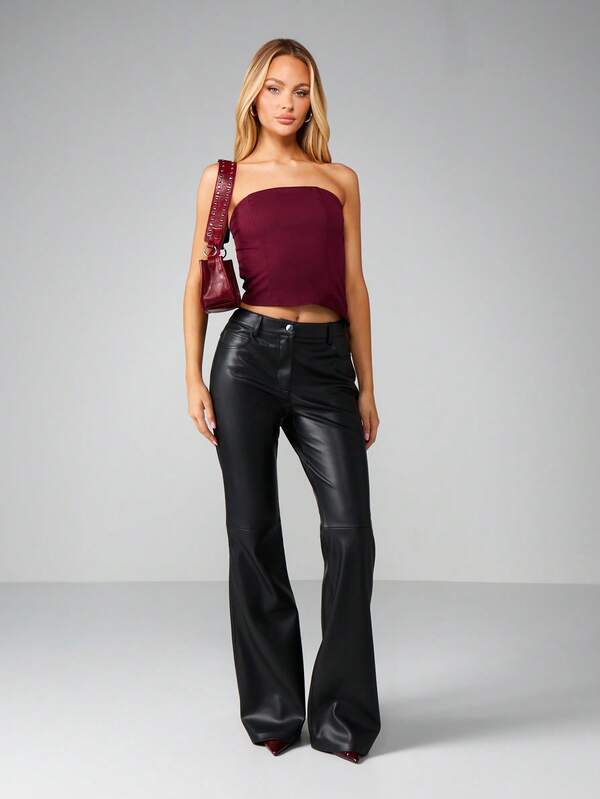 Missguided MISSGUIDED Strapless Bandeau Corset Top With Shaped Hem