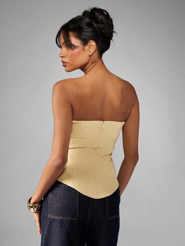 Missguided MISSGUIDED Strapless Bandeau Corset Top With Structured Boning
