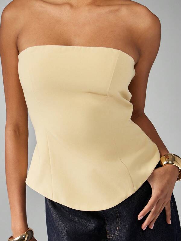 Missguided MISSGUIDED Strapless Bandeau Corset Top With Structured Boning
