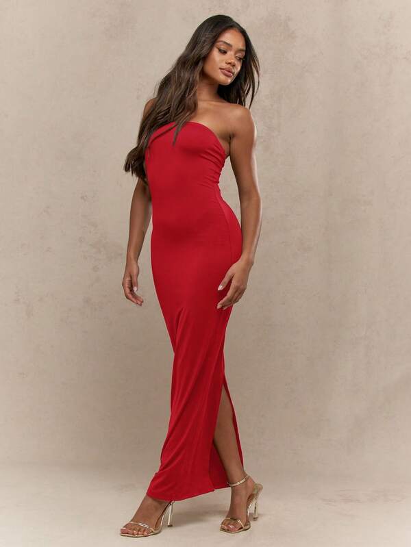 Missguided MISSGUIDED Strapless Bandeau Maxi Bodycon Dress