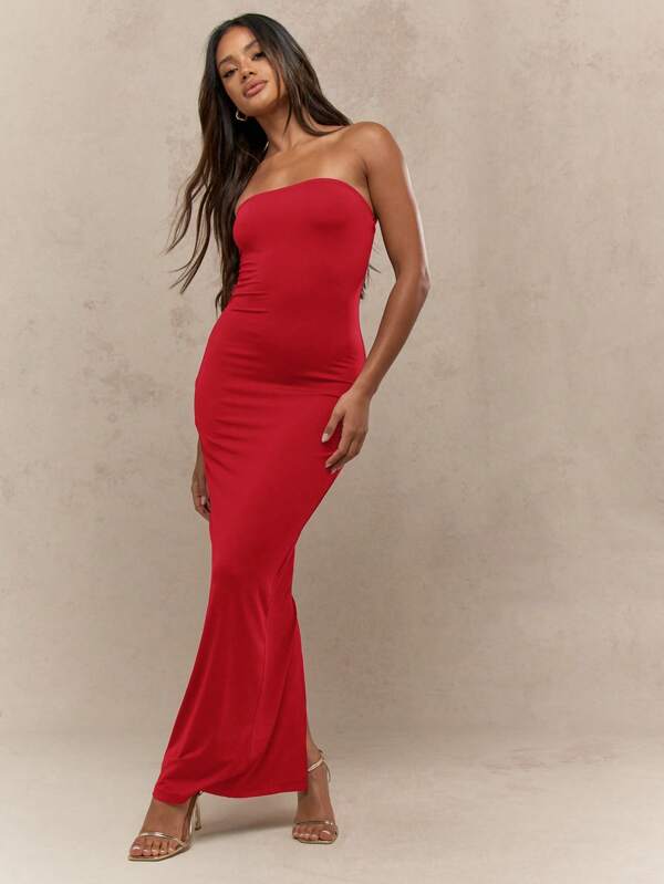 missguided MISSGUIDED Strapless Bandeau Maxi Bodycon Dress
