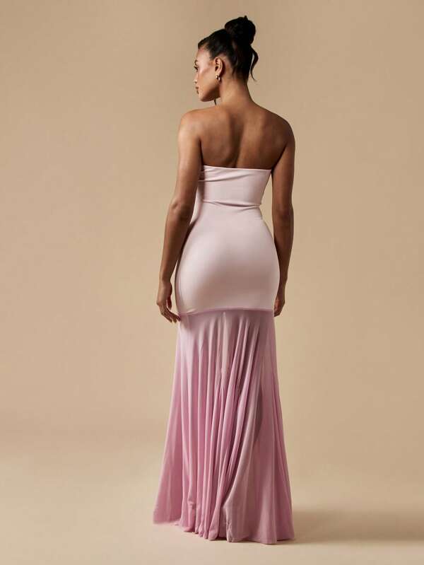 Missguided MISSGUIDED Strapless Bandeau Mermaid Maxi Dress