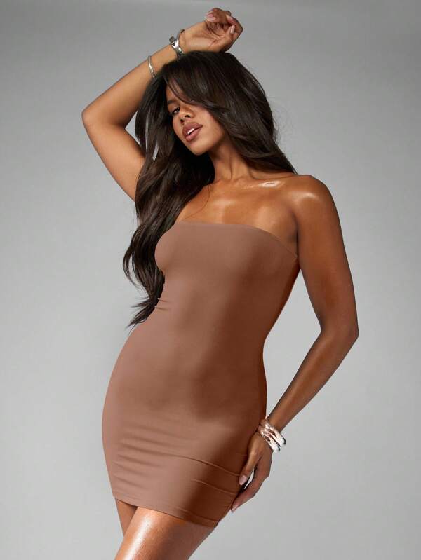 missguided MISSGUIDED Strapless Bandeau Mini Bodycon Dress With Stretch