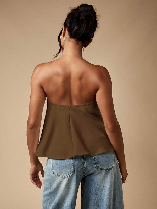 Missguided MISSGUIDED Strapless Bustier Top With U-Bend Neckline