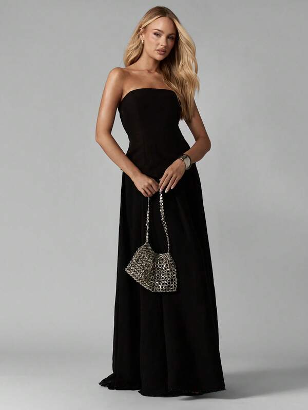Missguided MISSGUIDED Strapless Corset Maxi Dress With Drop Waist