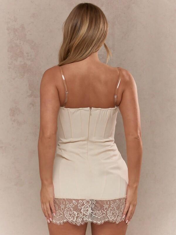 Missguided MISSGUIDED Strapless Corset Mini Dress With Lace Details