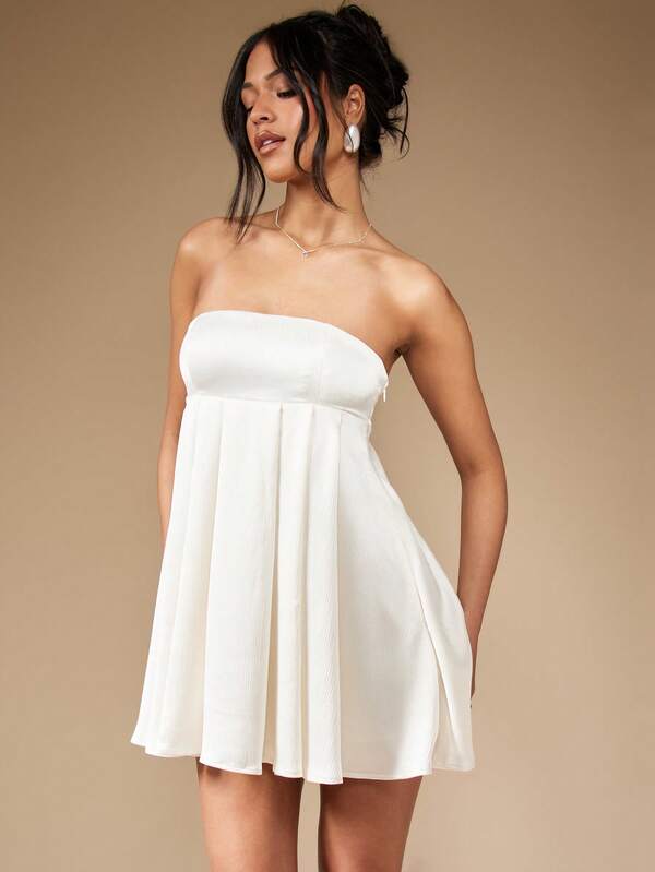 Missguided MISSGUIDED Strapless Empire Waist Elegant Chic Women Mini Dress