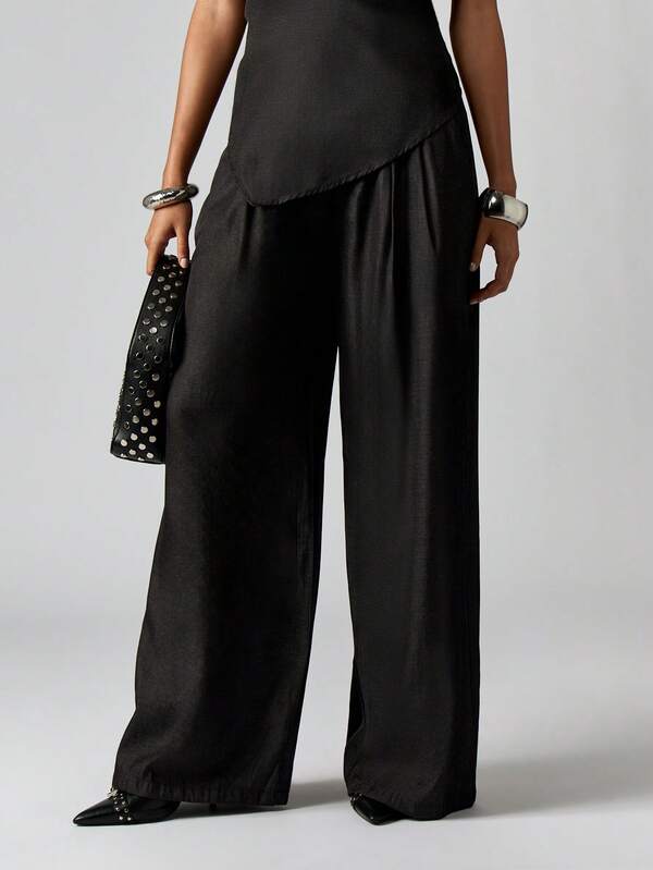 Missguided MISSGUIDED Strapless Palazzo Set With Wide Leg Pants