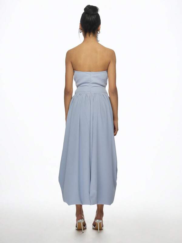 Missguided MISSGUIDED Strapless Puffball High-Low Maxi Dress