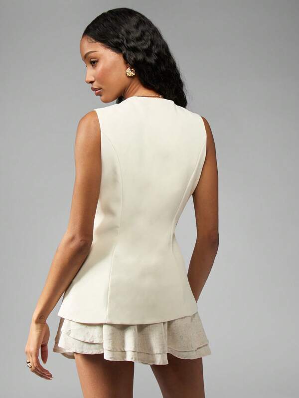 Missguided MISSGUIDED Street Buttoned Vest With Pockets