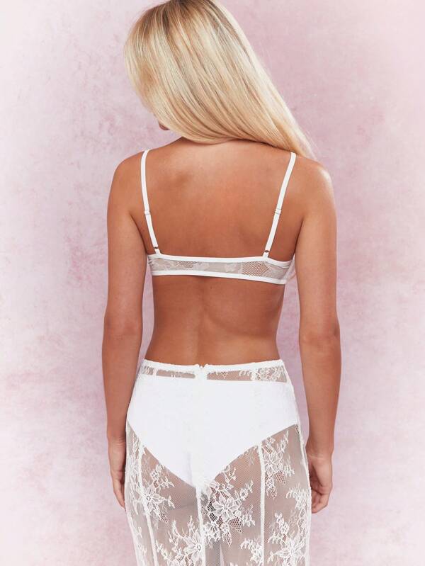 Missguided MISSGUIDED Street Logo Label Sheer Lace Cami Bra Top