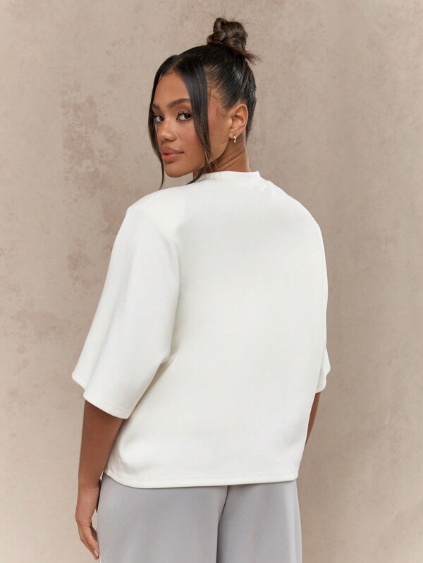 Missguided MISSGUIDED Street Shoulder Pad Oversized T-Shirt