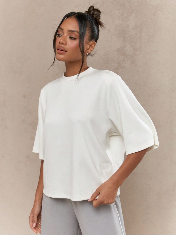 Missguided MISSGUIDED Street Shoulder Pad Oversized T-Shirt