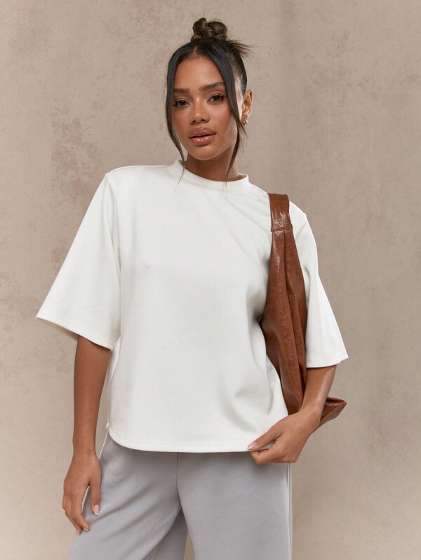 missguided MISSGUIDED Street Shoulder Pad Oversized T-Shirt