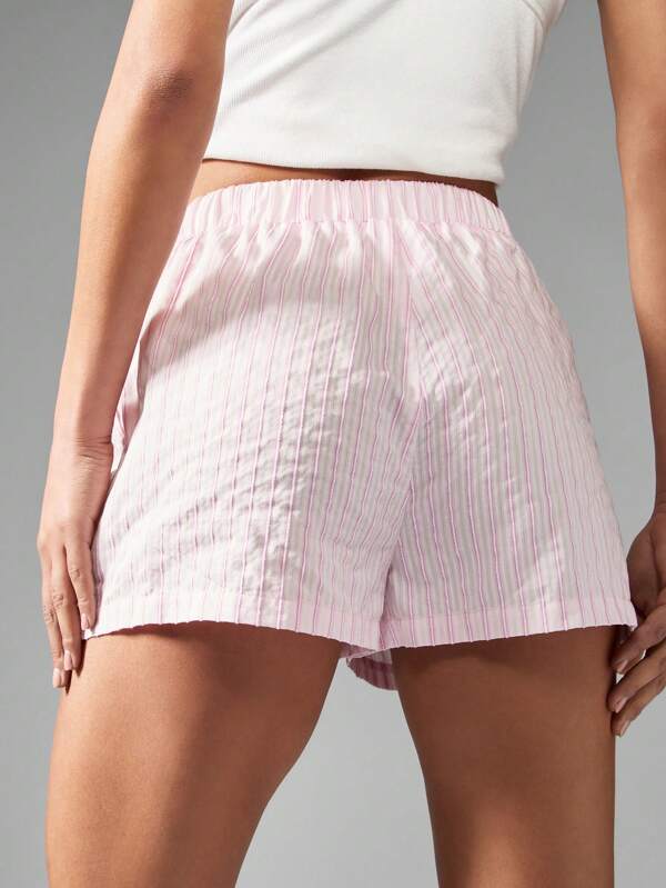Missguided MISSGUIDED Stripe Pattern Summer Shorts With Elastic Waist