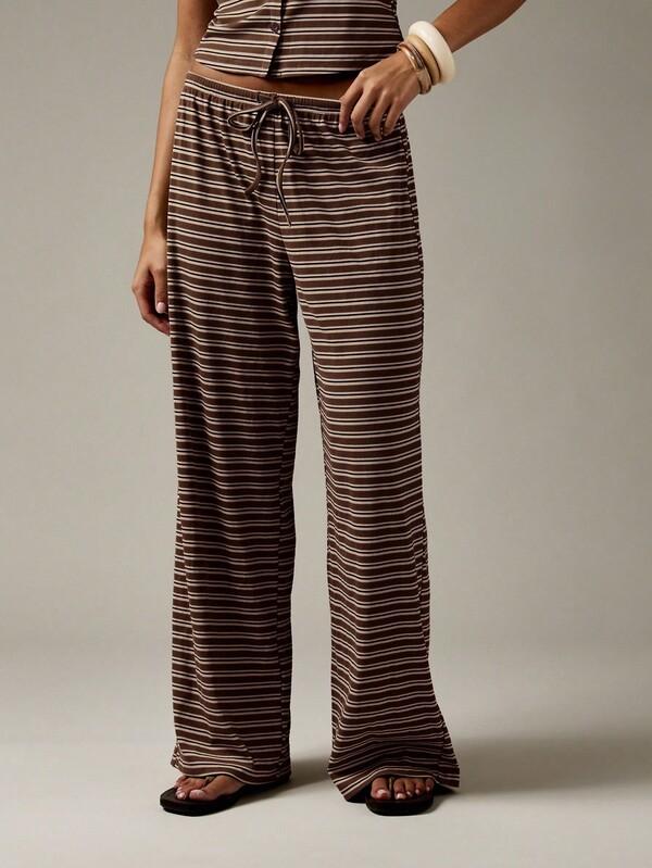 Missguided MISSGUIDED Striped Button Through Crop Top And Wide Leg Pants