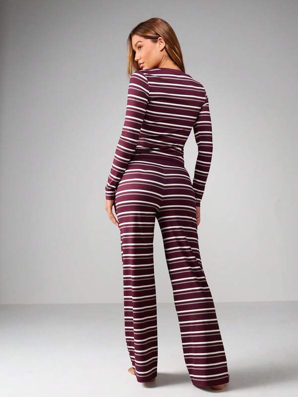 Missguided MISSGUIDED Striped Button-Up Cardigan With Long Sleeves