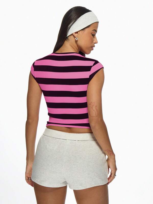 Missguided MISSGUIDED Striped Fitted Baby Tee For Women