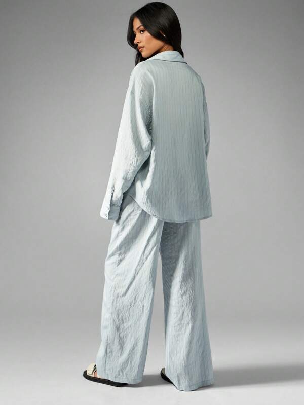 Missguided MISSGUIDED Striped Linen Shirt And Trousers Two Piece Co Ord Set
