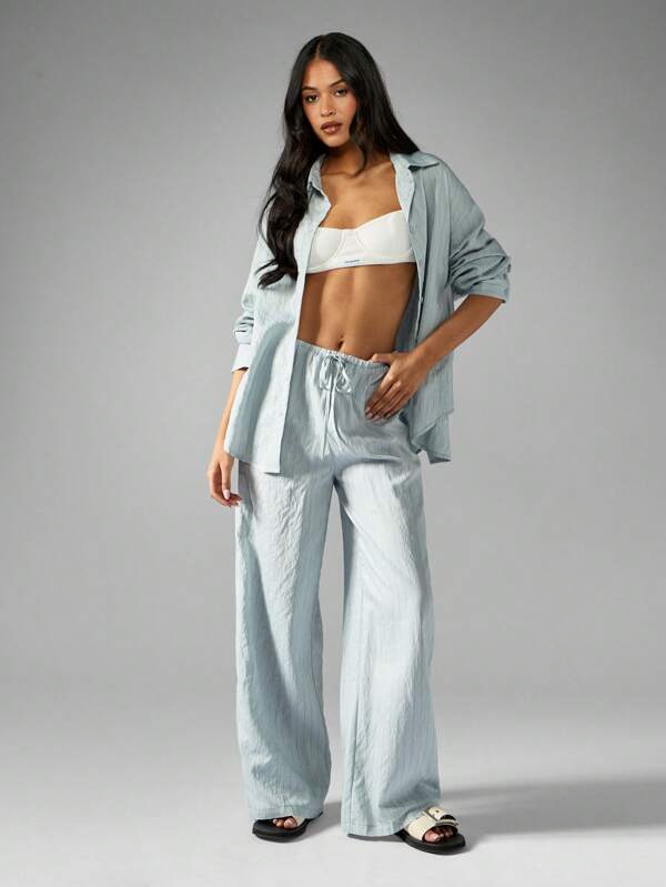 missguided MISSGUIDED Striped Linen Shirt And Trousers Two Piece Co Ord Set
