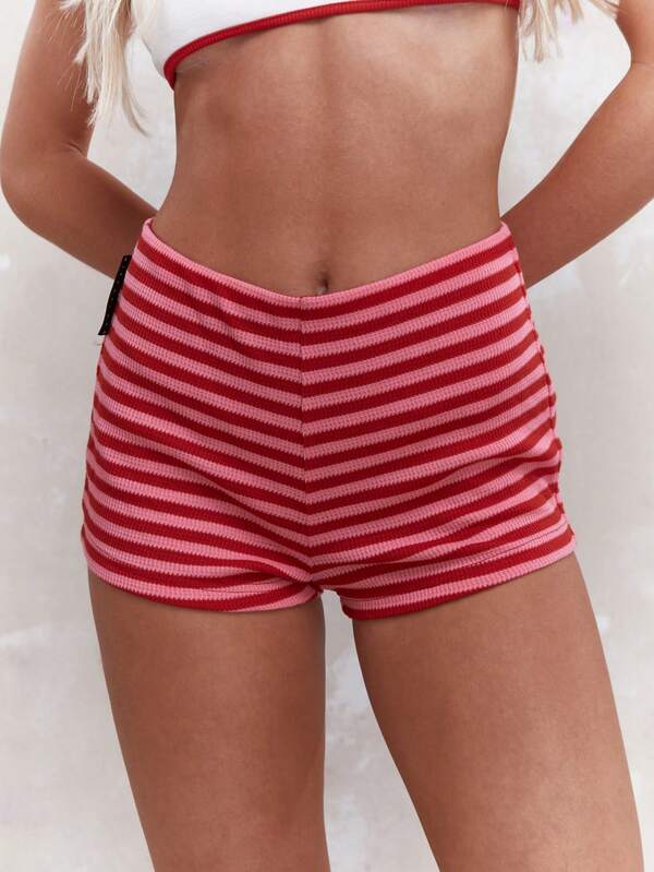 Missguided MISSGUIDED Striped Ribbed Knicker Sweater Shorts