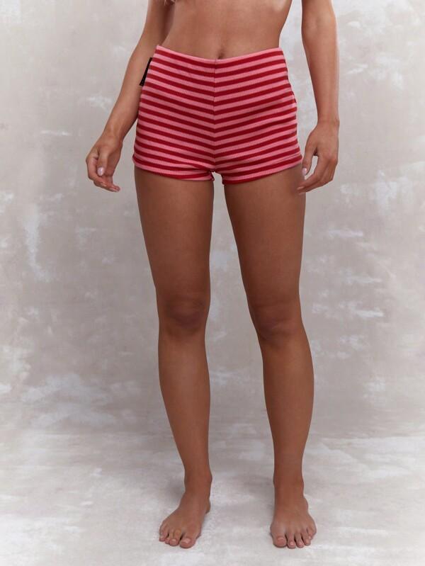 missguided MISSGUIDED Striped Ribbed Knicker Sweater Shorts