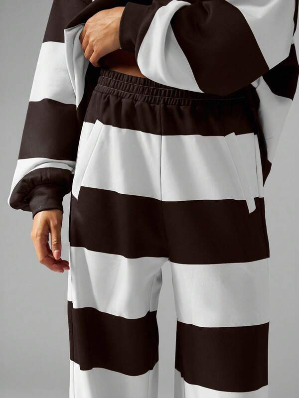 Missguided MISSGUIDED Striped Rugby Polo Two Piece Set