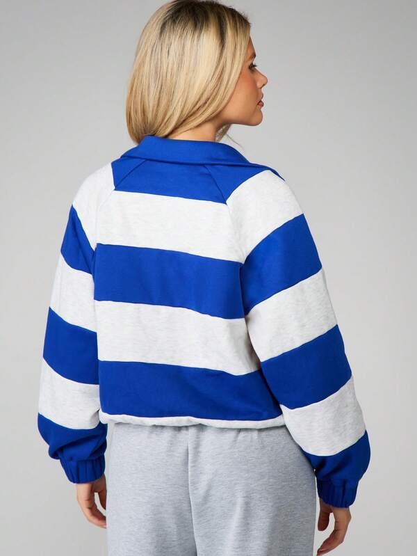 Missguided MISSGUIDED Striped Rugby Shirt With Collar