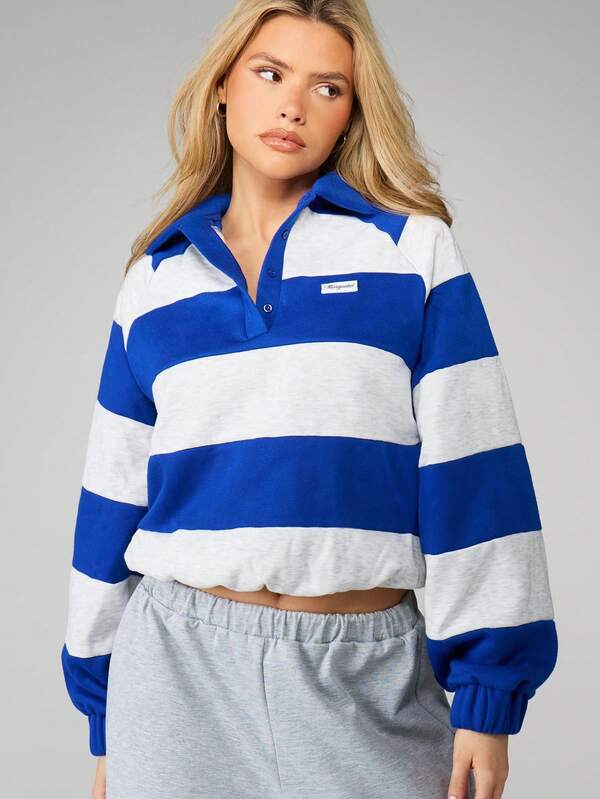 Missguided MISSGUIDED Striped Rugby Shirt With Collar