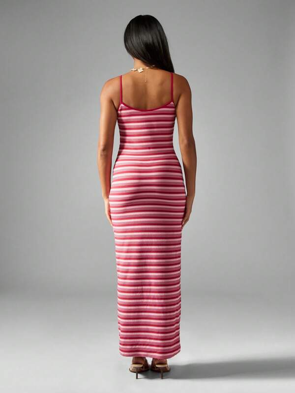 Missguided MISSGUIDED Striped Sleeveless Bodycon Maxi Dress