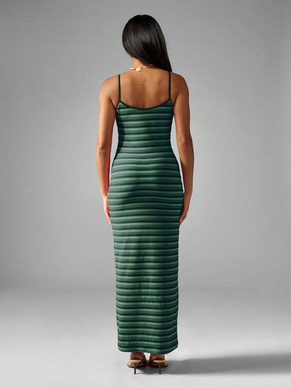 Missguided MISSGUIDED Striped Sleeveless Maxi Dress With Spaghetti Straps