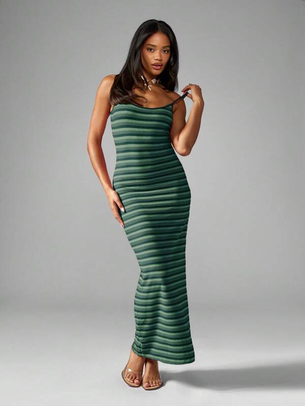 Missguided MISSGUIDED Striped Sleeveless Maxi Dress With Spaghetti Straps